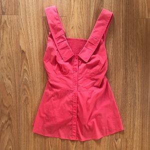 Odille Coral Peplum Top
